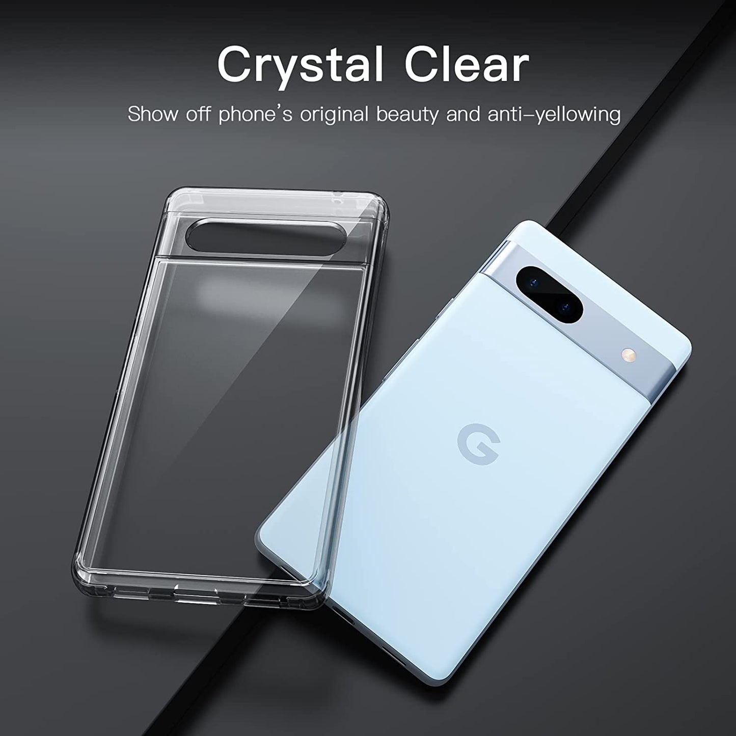 MEZON Google Pixel 7a (6.1") Ultra Slim Premium Crystal Clear TPU Gel Back Case – Wireless Charging Compatible