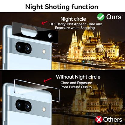 [2 Pack] MEZON Google Pixel 7a (6.1") Premium Full Coverage Camera Lens Tempered Glass (Pixel 7a, Lens HD)