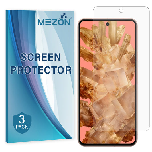 [3 Pack] MEZON Google Pixel 8 (6.2") Premium Hydrogel Clear Edge-to-Edge Full Coverage Screen Protector Fingerprint Sensor Film