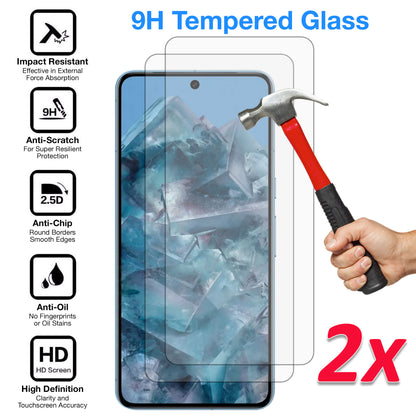 [2 Pack] MEZON Google Pixel 8 Pro (6.7") Tempered Glass Crystal Clear Premium 9H HD Case Friendly Screen Protector (Pixel 8 Pro, 9H)