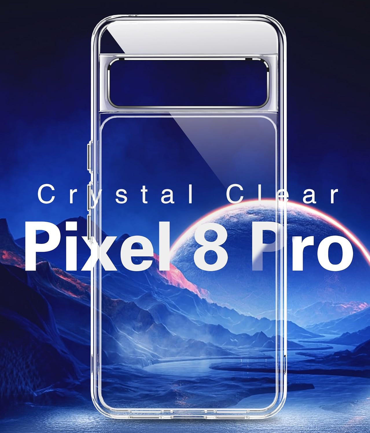 MEZON Google Pixel 8 Pro (6.7") Ultra Slim Premium Crystal Clear TPU Gel Back Case – Wireless Charging Compatible