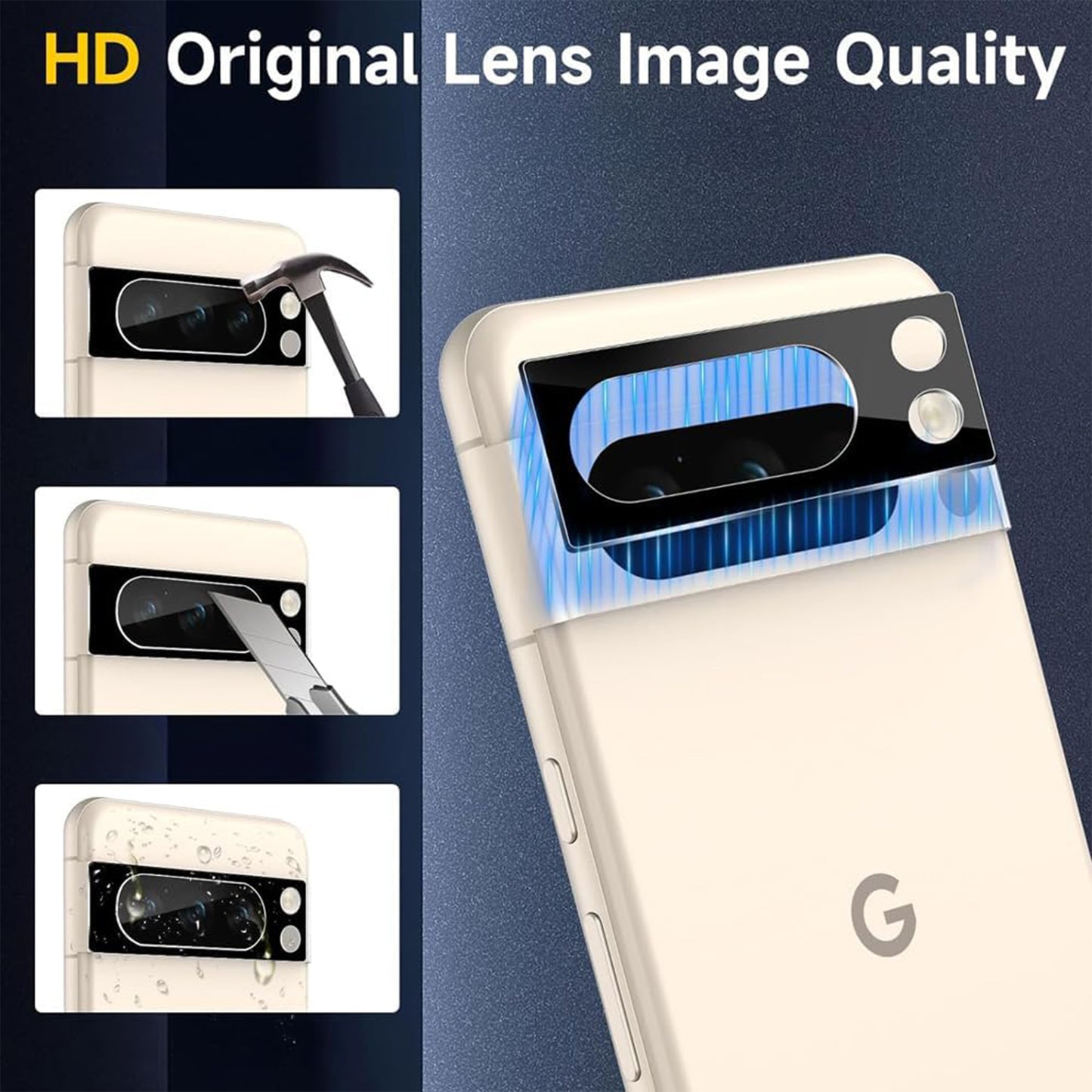 [2 Pack] MEZON Google Pixel 8 Pro (6.7") Premium Full Coverage Camera Lens Tempered Glass (Pixel 8 Pro, Lens HD)