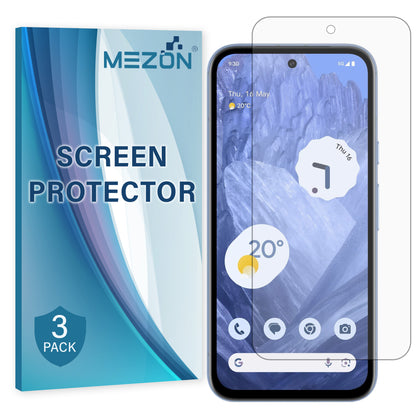 [3 Pack] MEZON Google Pixel 8a (6.1") Ultra Clear Screen Protector Case Friendly Film (Pixel 8a, Clear)