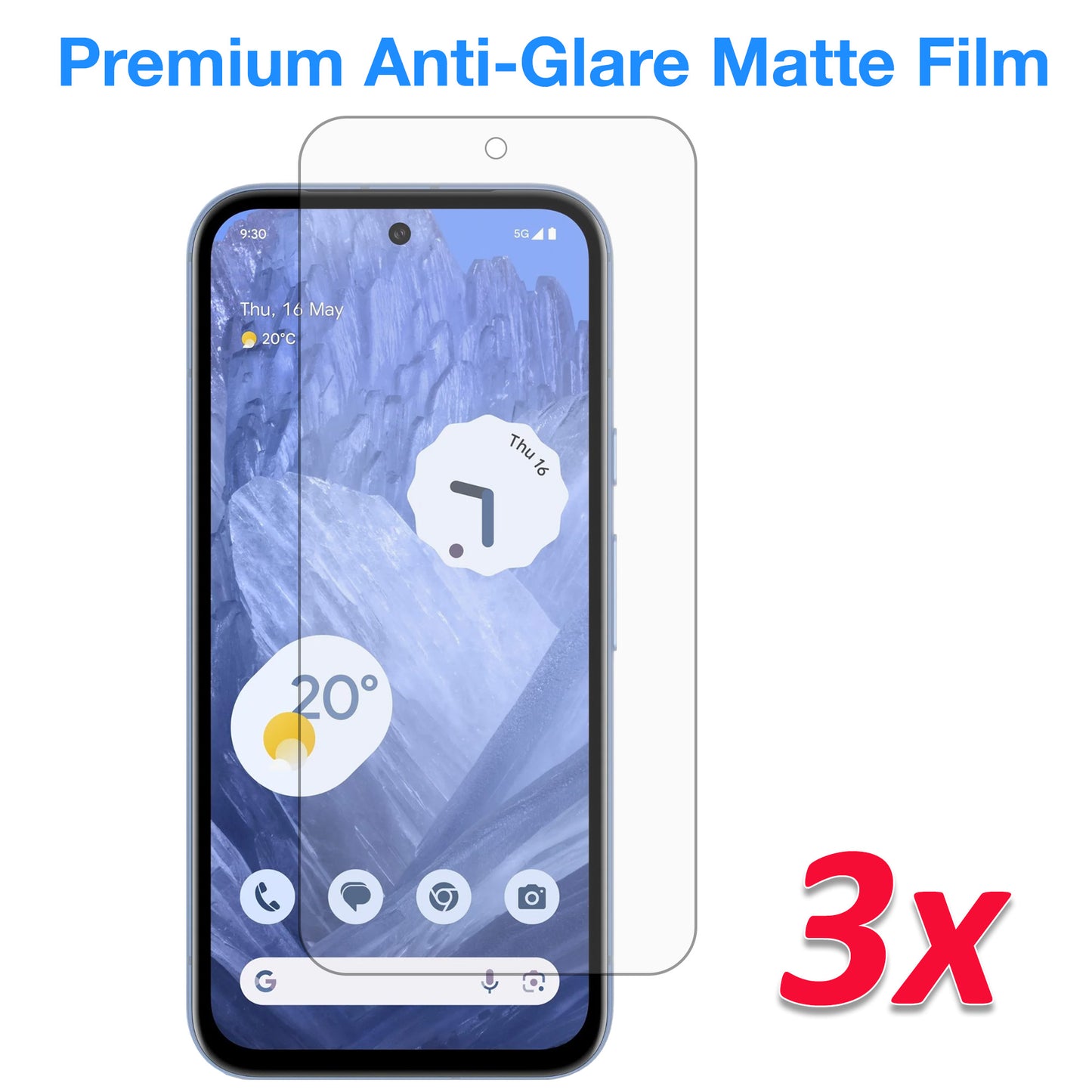 [3 Pack] MEZON Google Pixel 8a (6.1") Anti-Glare Matte Screen Protector Case Friendly Film (Pixel 8a, Matte)