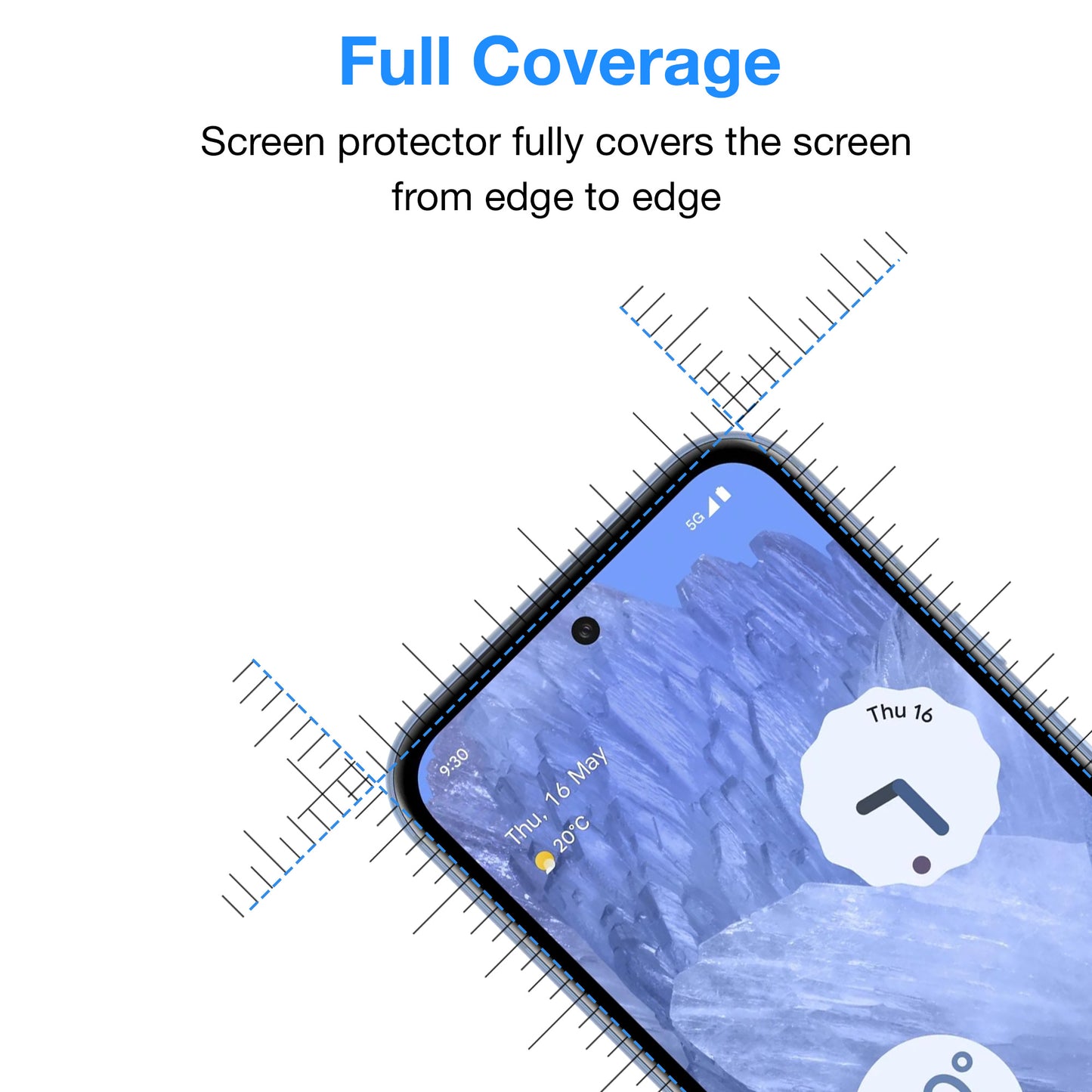 [3 Pack] MEZON Google Pixel 8a (6.1") Premium Hydrogel Clear Edge-to-Edge Full Coverage Screen Protector Fingerprint Sensor Film