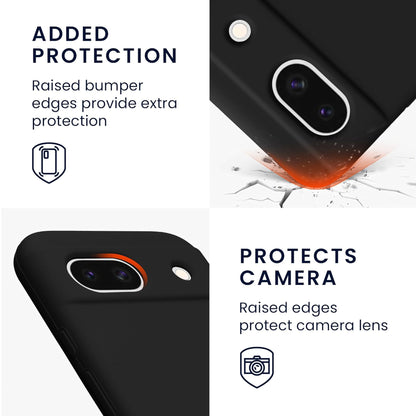 MEZON Google Pixel 8a (6.1") Slim Black Premium TPU Gel Back Case – Shock Absorption (Pixel 8a, Gel Black)