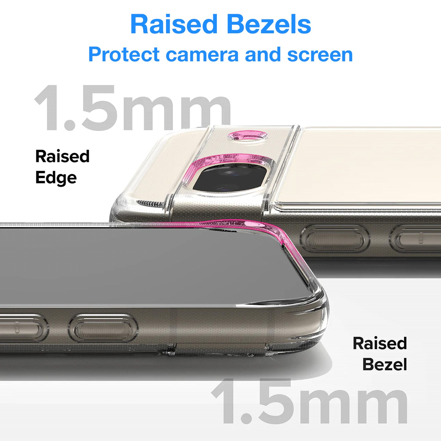 MEZON Google Pixel 8a (6.1") Ultra Slim Premium Crystal Clear TPU Gel Back Case – Wireless Charging Compatible
