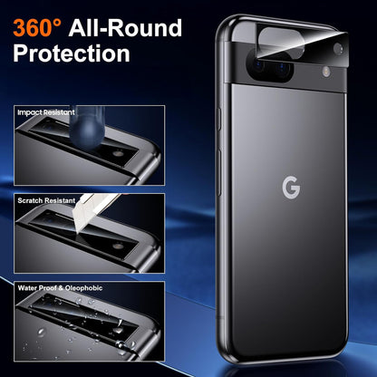 [2 Pack] MEZON Google Pixel 8a (6.1") Premium Full Coverage Camera Lens Tempered Glass (Pixel 8a, Lens HD)