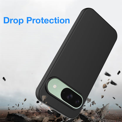 MEZON Google Pixel 9 Slim Black Premium TPU Gel Back Case – Shock Absorption (Pixel 9, Gel Black)