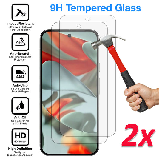 [2 Pack] MEZON Google Pixel 9 Pro Tempered Glass Crystal Clear Premium 9H HD Case Friendly Screen Protectors (Pixel 9 Pro, 9H)