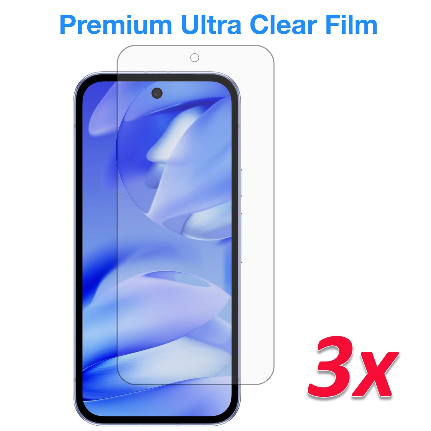 [3 Pack] MEZON Google Pixel 9a Clear Screen Protector Case Friendly Film (Pixel 9a, Clear)