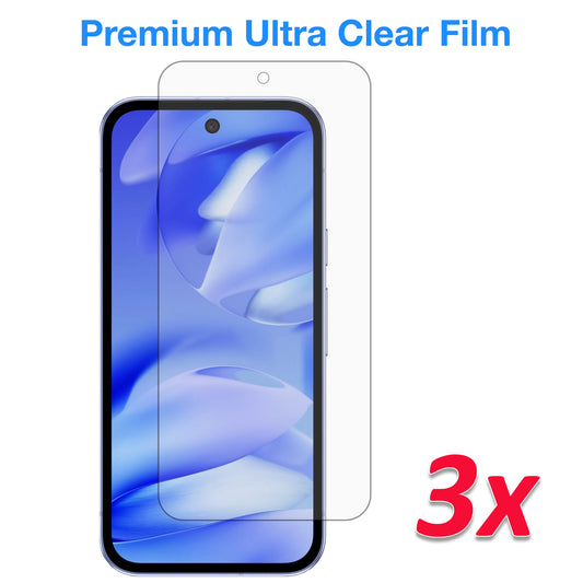 [3 Pack] MEZON Google Pixel 9a Clear Screen Protector Case Friendly Film (Pixel 9a, Clear)