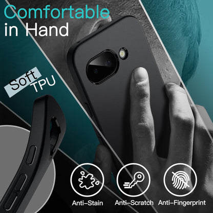 MEZON Google Pixel 9a Slim Black Premium TPU Gel Back Case – Shock Absorption (Pixel 9a, Gel Black)