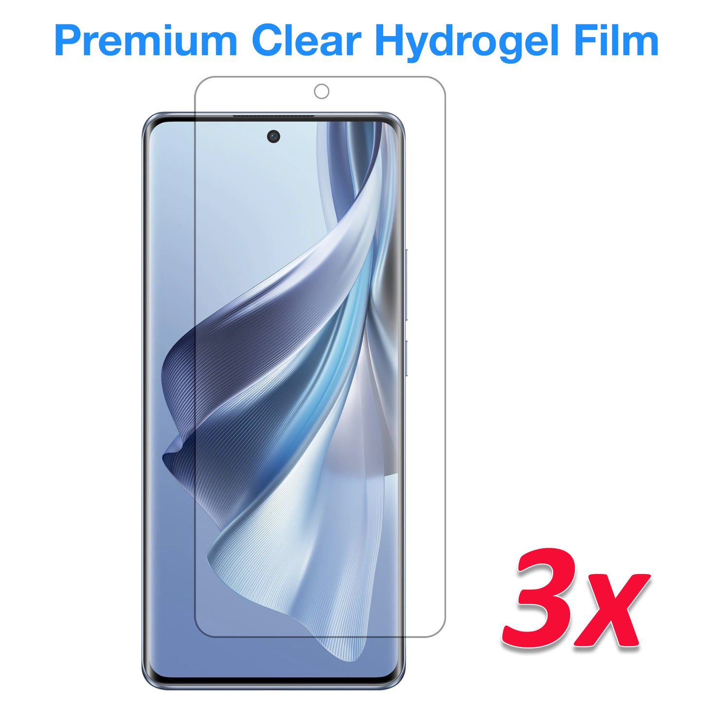 [3 Pack] MEZON OPPO Reno10 5G Premium Hydrogel Clear Edge-to-Edge Full Coverage Screen Protector Film