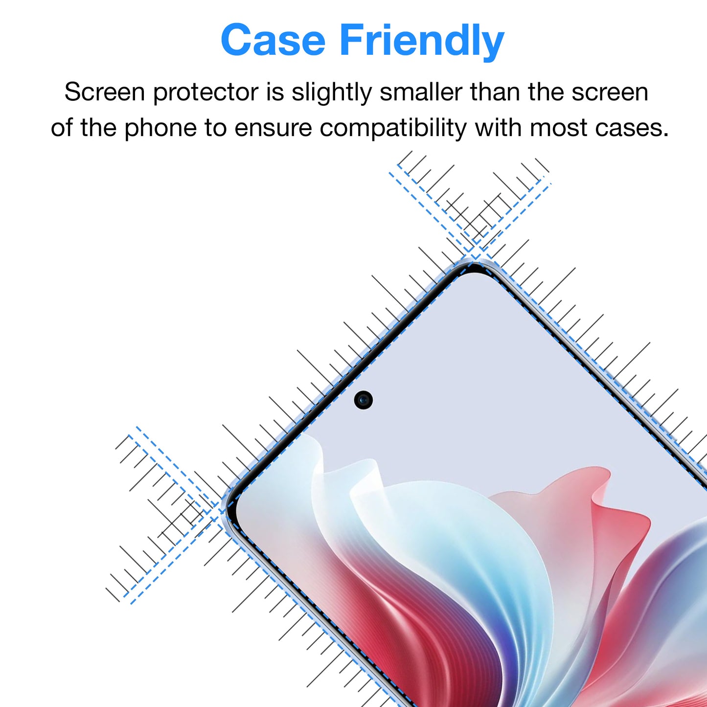 [2 Pack] MEZON Tempered Glass for OPPO Reno11 F 5G Crystal Clear Premium 9H HD Case Friendly Screen Protector (OPPO Reno11 F 5G, 9H)