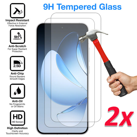 [2 Pack] MEZON Tempered Glass for OPPO Reno13 5G Crystal Clear Premium 9H HD Case Friendly Screen Protector (OPPO Reno13 5G, 9H)