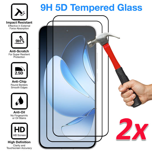 [2 Pack] MEZON OPPO Reno13 5G Full Coverage Tempered Glass Crystal Clear Premium 9H HD Screen Protector (OPPO Reno13 5G, 9H Full)