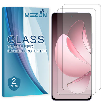 [2 Pack] MEZON Tempered Glass for OPPO Reno13 F 5G Crystal Clear Premium 9H HD Case Friendly Screen Protector (OPPO Reno13 F 5G, 9H)