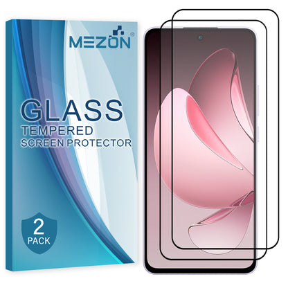 [2 Pack] MEZON OPPO Reno13 F 5G Full Coverage Tempered Glass Crystal Clear Premium 9H HD Screen Protector (OPPO Reno13 F 5G, 9H Full)