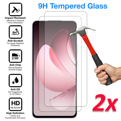 [2 Pack] MEZON Tempered Glass for OPPO Reno13 F 5G Crystal Clear Premium 9H HD Case Friendly Screen Protector (OPPO Reno13 F 5G, 9H)