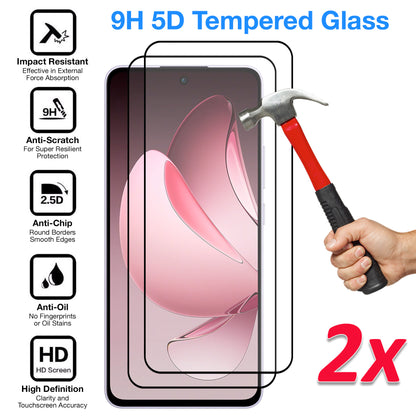 [2 Pack] MEZON OPPO Reno13 F 5G Full Coverage Tempered Glass Crystal Clear Premium 9H HD Screen Protector (OPPO Reno13 F 5G, 9H Full)