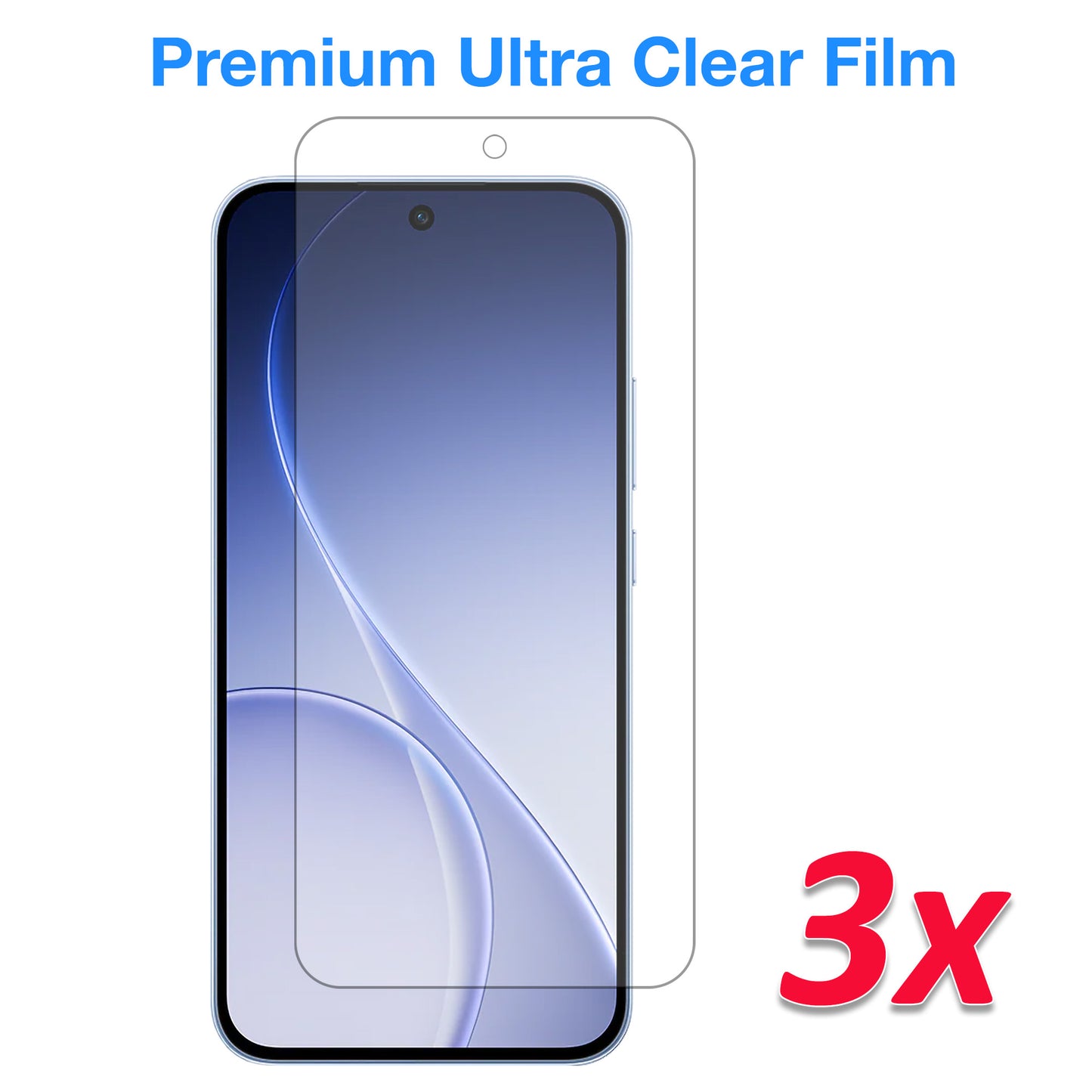[3 Pack] MEZON OPPO Reno15 F 5G Ultra Clear Screen Protector Case Friendly Film (OPPO Reno15 F 5G, Clear)