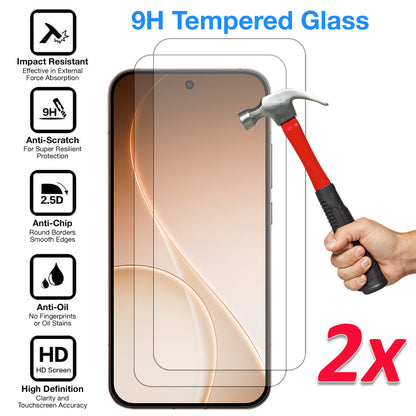 [2 Pack] MEZON Tempered Glass for OPPO Reno15 Pro 5G Crystal Clear Premium 9H HD Case Friendly Screen Protector (OPPO Reno15 Pro 5G, 9H)