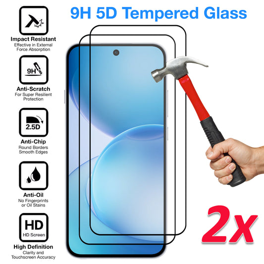 [2 Pack] MEZON OPPO Reno16 F 5G Full Coverage Tempered Glass Crystal Clear Premium 9H HD Screen Protector (OPPO Reno16 F 5G, 9H Full)
