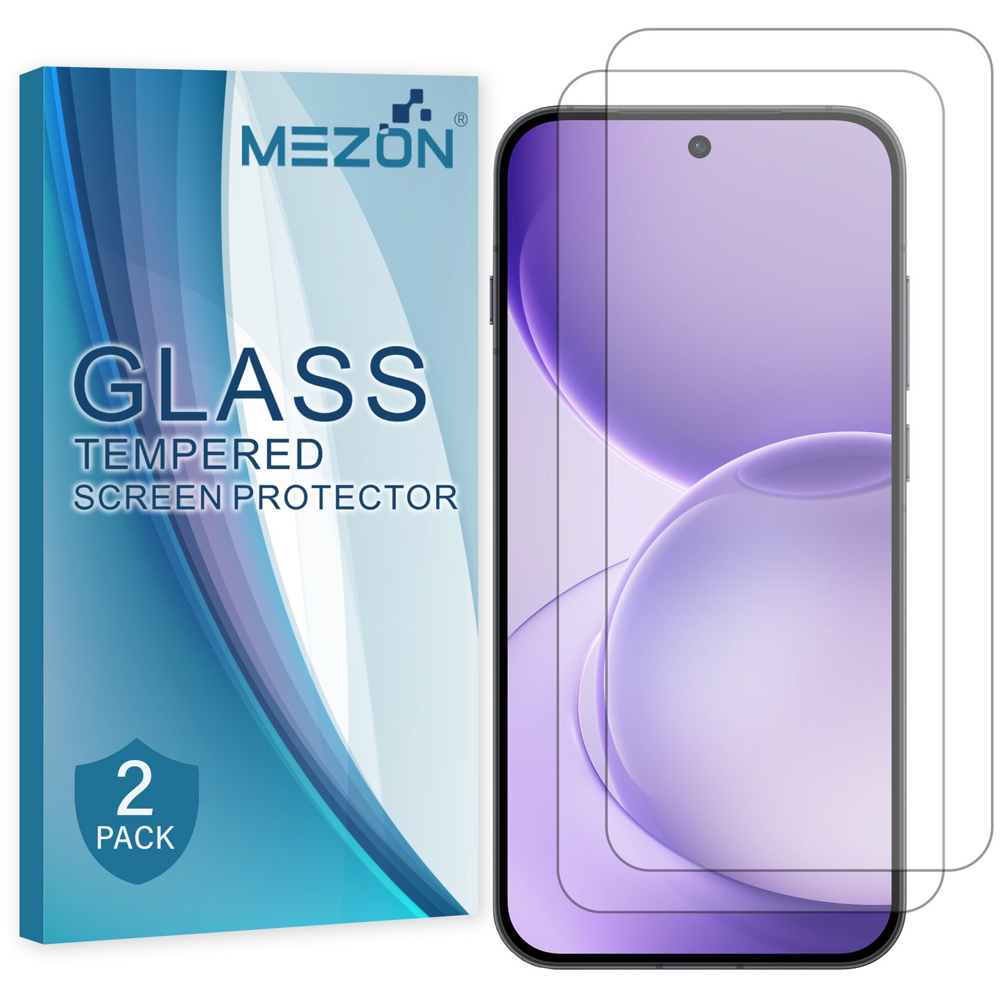 [2 Pack] MEZON Tempered Glass for OPPO Reno16 Pro 5G Crystal Clear Premium 9H HD Case Friendly Screen Protector (OPPO Reno16 Pro 5G, 9H)