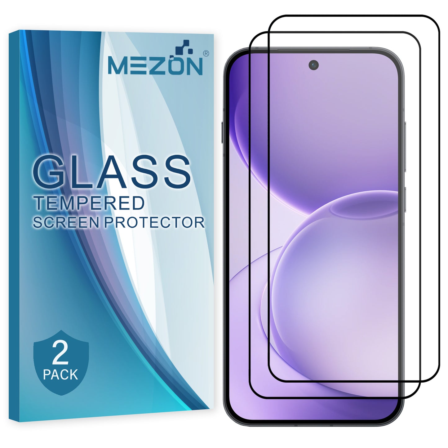 [2 Pack] MEZON OPPO Reno16 Pro 5G Full Coverage Tempered Glass Crystal Clear Premium 9H HD Screen Protector (OPPO Reno16 Pro 5G, 9H Full)