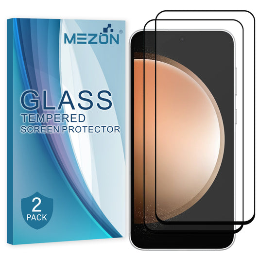 [2 Pack] MEZON Full Coverage Samsung Galaxy S23 FE (6.4") Crystal Clear Premium 9H HD Tempered Glass