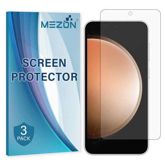 [3 Pack] MEZON Samsung Galaxy S23 FE (6.4") Clear Screen Protector Case Friendly Film (Galaxy S23 FE, Clear)