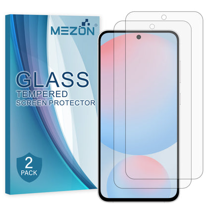 [2 Pack] MEZON Samsung Galaxy S24 FE (6.7") Tempered Glass Crystal Clear Premium 9H HD Case Friendly Screen Protectors