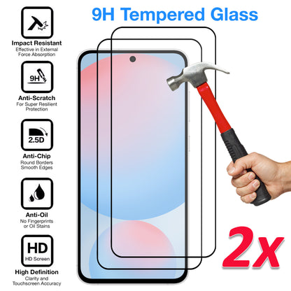 [2 Pack] MEZON Full Coverage Samsung Galaxy S24 FE (6.7") Crystal Clear Premium 9H HD Tempered Glass