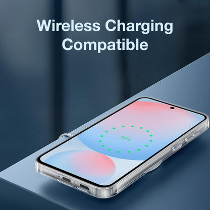 MEZON Samsung Galaxy S24 FE (6.7") Premium Slim Crystal Clear TPU Gel Back Case – Wireless Charging Compatible