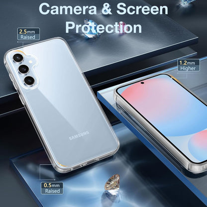 MEZON Samsung Galaxy S24 FE (6.7") Premium Slim Crystal Clear TPU Gel Back Case – Wireless Charging Compatible
