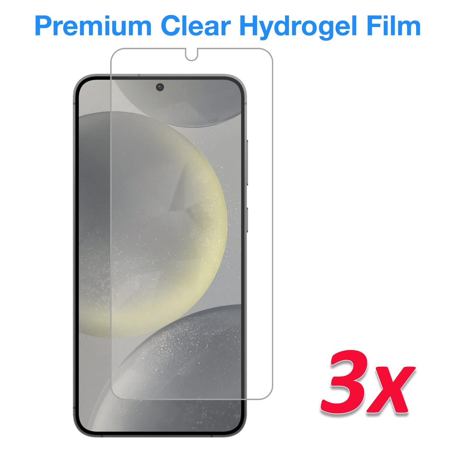 [3 Pack] MEZON Samsung Galaxy S24+ (6.7") Premium Hydrogel Clear Full Coverage Screen Protector Film – Fingerprint Unlock