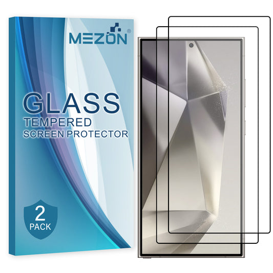 [2 Pack] MEZON Full Coverage Samsung Galaxy S24 Ultra (6.8") Crystal Clear Fingerprint Unlock Premium 9H HD Tempered Glass