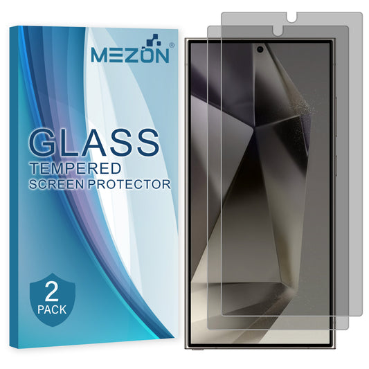 [2 Pack] MEZON Privacy Anti-Spy Full Coverage Samsung Galaxy S24 Ultra (6.8") Tempered Glass Fingerprint Unlock Premium 9H HD Screen Protectors
