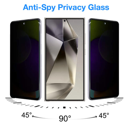[2 Pack] MEZON Privacy Anti-Spy Full Coverage Samsung Galaxy S24 Ultra (6.8") Tempered Glass Fingerprint Unlock Premium 9H HD Screen Protectors