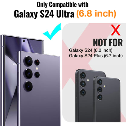 MEZON Samsung Galaxy S24 Ultra (6.8") Premium Slim Crystal Clear TPU Gel Back Case – Wireless Charging Compatible