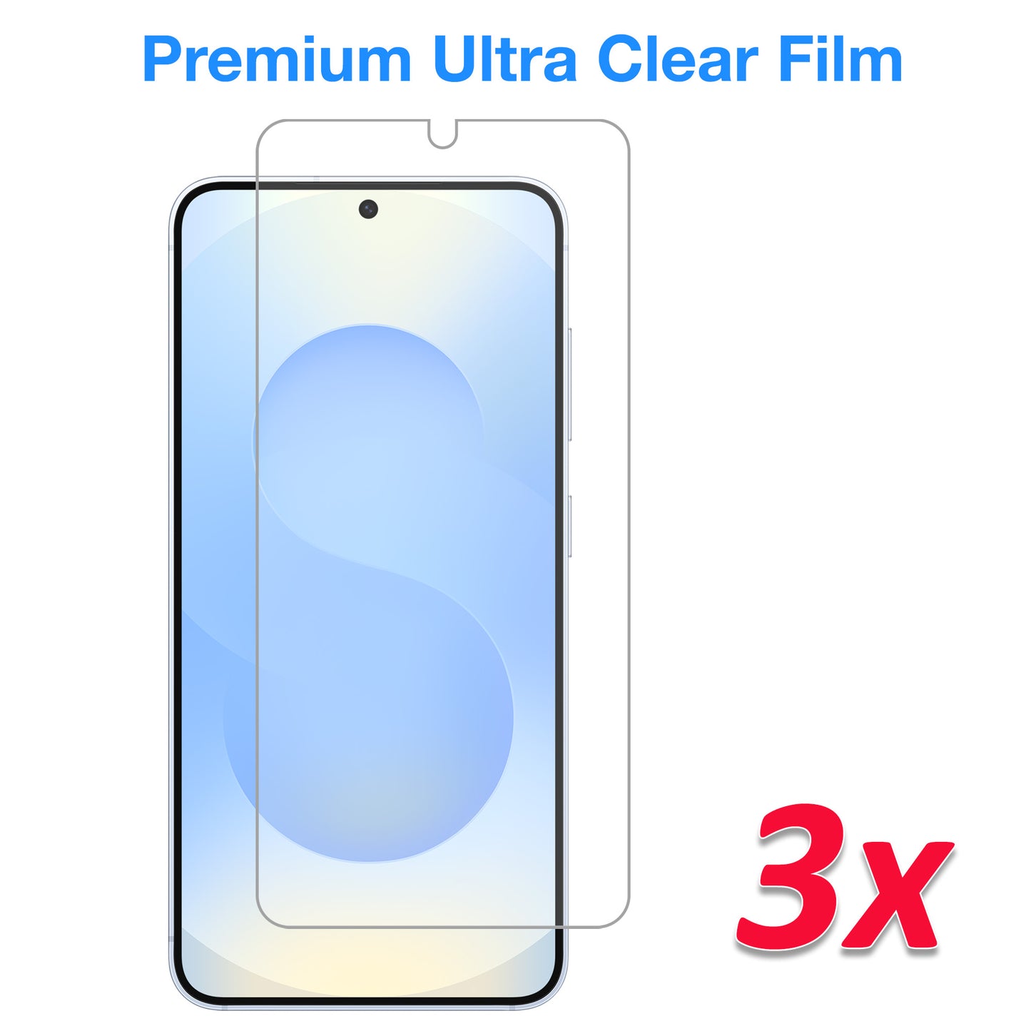 [3 Pack] MEZON Samsung Galaxy S25 (6.2") Clear Screen Protector Case Friendly Film (Galaxy S25, Clear)