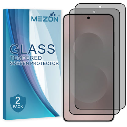 [2 Pack] MEZON Privacy Anti-Spy Full Coverage Samsung Galaxy S25 Edge (6.7") Tempered Glass Fingerprint Unlock Premium 9H HD Screen Protectors