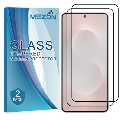 [2 Pack] MEZON Full Coverage Samsung Galaxy S25 Edge (6.7") Crystal Clear Fingerprint Unlock Premium 9H HD Tempered Glass