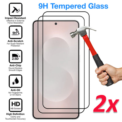 [2 Pack] MEZON Full Coverage Samsung Galaxy S25 Edge (6.7") Crystal Clear Fingerprint Unlock Premium 9H HD Tempered Glass