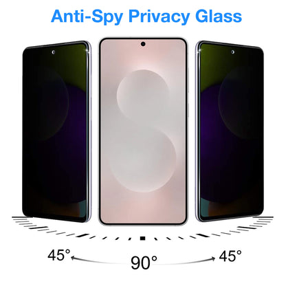 [2 Pack] MEZON Privacy Anti-Spy Full Coverage Samsung Galaxy S25 Edge (6.7") Tempered Glass Fingerprint Unlock Premium 9H HD Screen Protectors