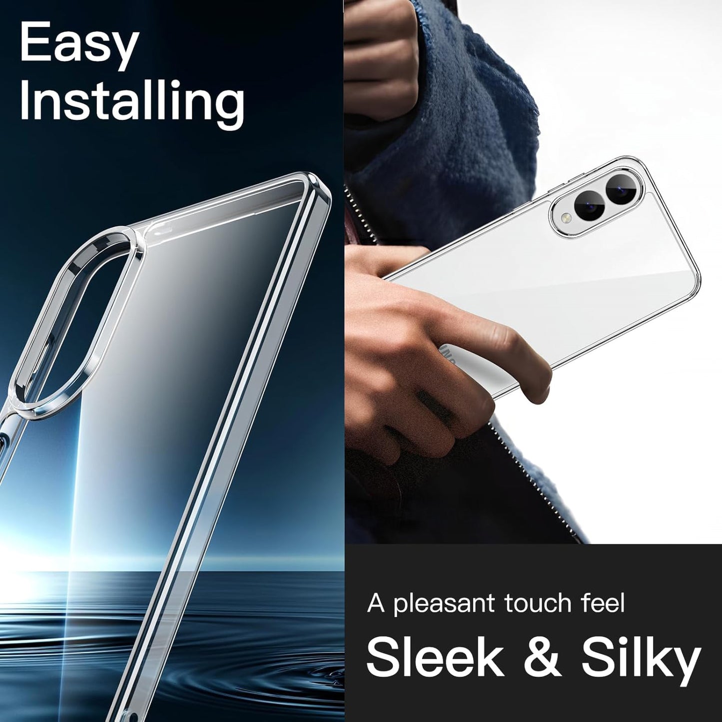 MEZON Samsung Galaxy S25 Edge (6.7") Premium Slim Crystal Clear TPU Gel Back Case – Wireless Charging Compatible