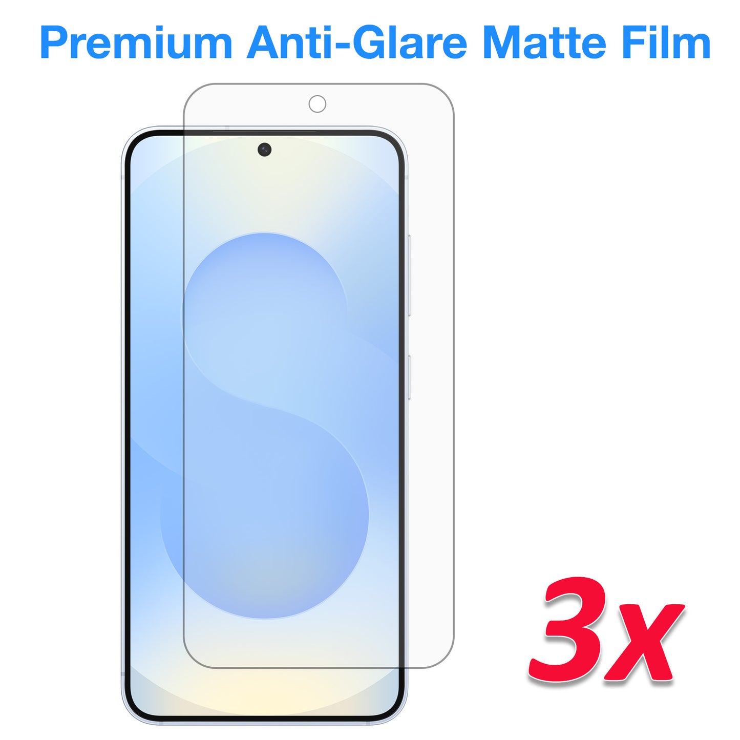 [3 Pack] MEZON Samsung Galaxy S25 FE (6.7") Anti-Glare Matte Screen Protector Case Friendly Film (Galaxy S25 FE, Matte)