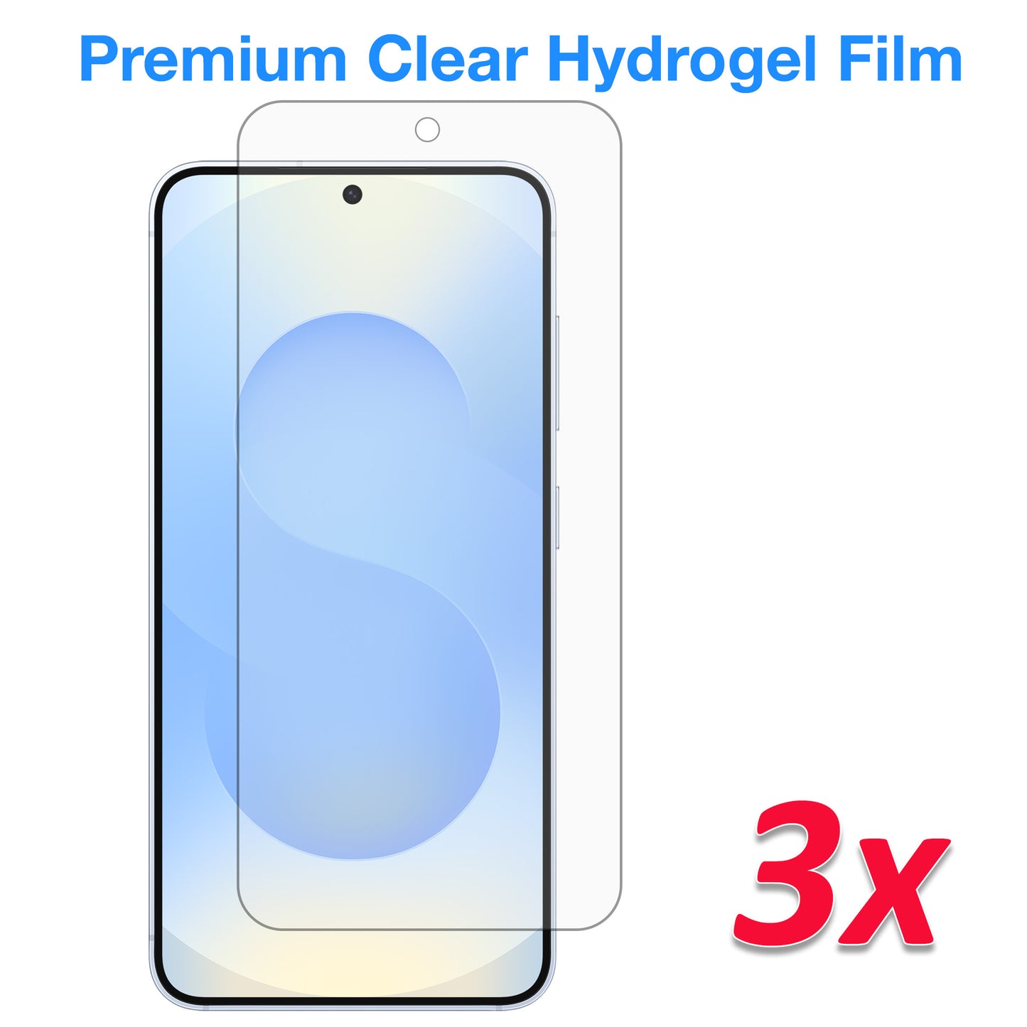 [3 Pack] MEZON Samsung Galaxy S25 FE (6.7") Premium Hydrogel Clear Full Coverage Screen Protector Film – Fingerprint Sensor