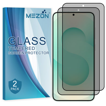 [2 Pack] MEZON Privacy Anti-Spy Full Coverage Samsung Galaxy S25+ (6.7") Tempered Glass Fingerprint Unlock Premium 9H HD Screen Protectors